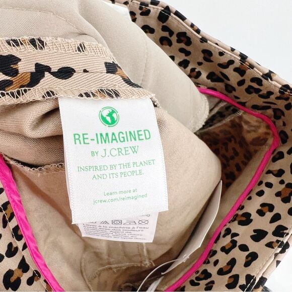 J.Crew Re-Imagined Leopard Print Chino Crop Flare Pants Sz 00 NWT - Picture 10 of 11